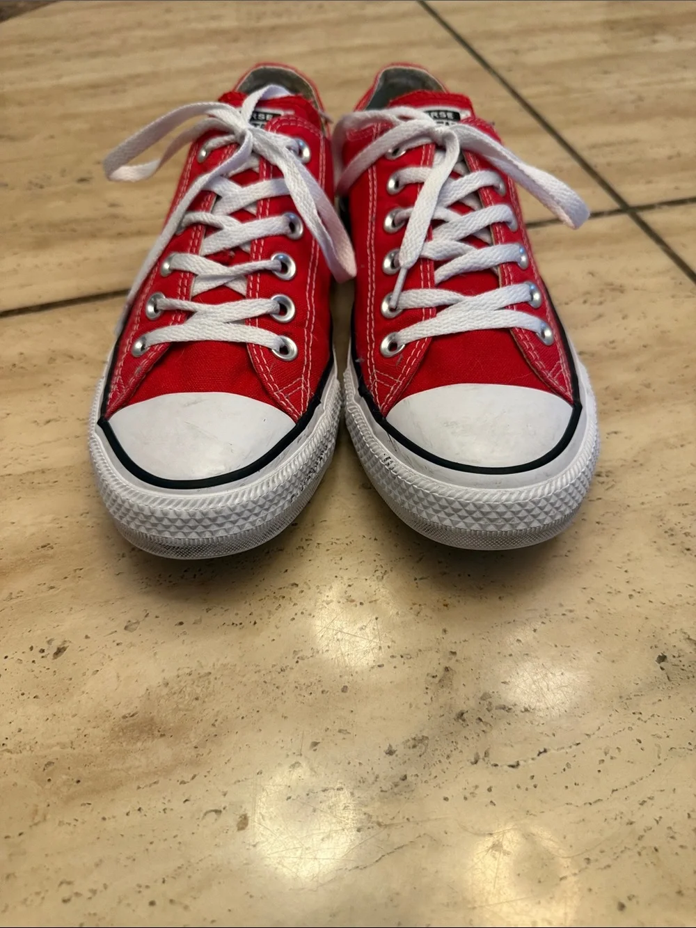 Converse Red Low Top Canvas Sneakers